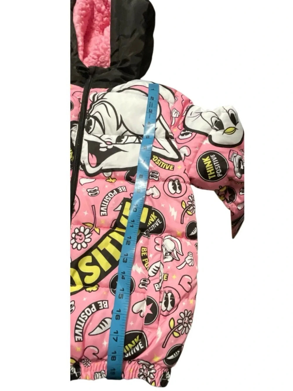 Looney Tunes Members Only Hoodie Puffer Coat Girl Sherpa Lined Bugs Bunny